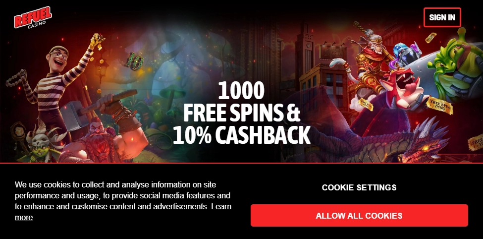 Refuel Casino Desktop screenshot